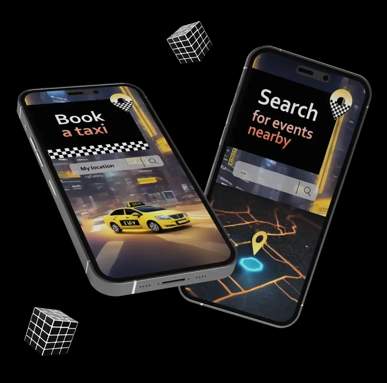 Taxi booking app interface Taxi booking app interface